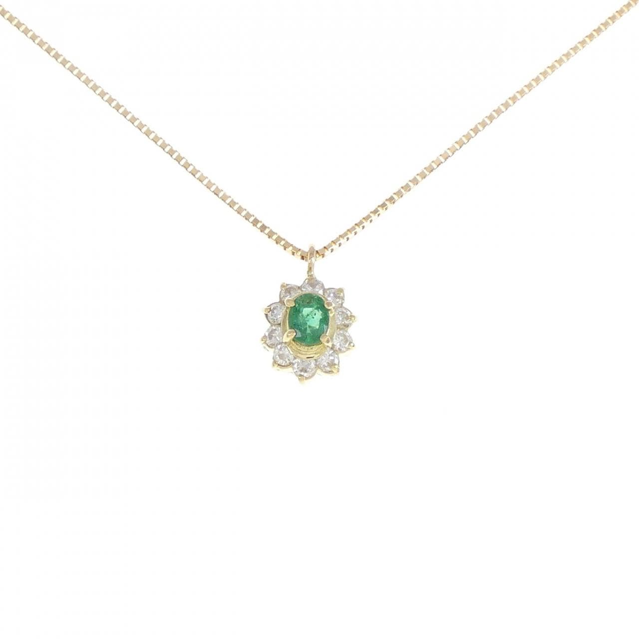K18YG Emerald Necklace 0.20CT