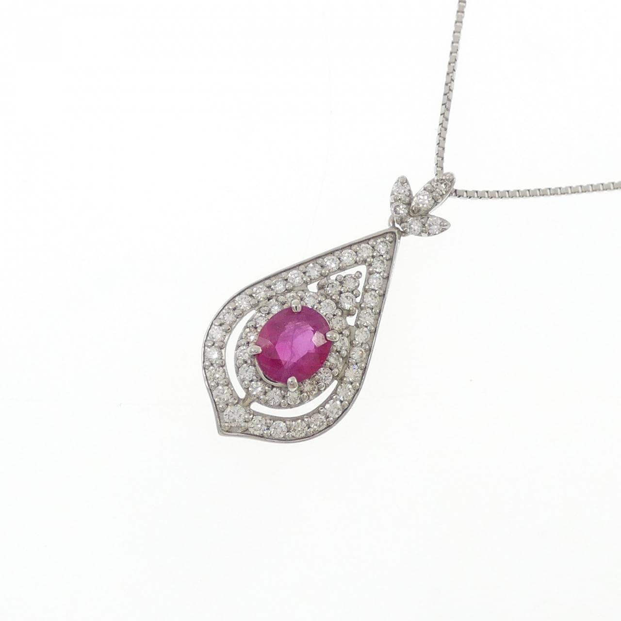 PT900/PT850 ルビー ネックレス 1.02CT