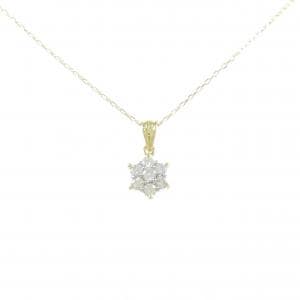 K18YG/PT900 ダイヤモンド ネックレス 0.50CT