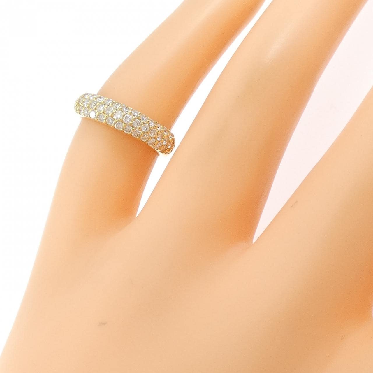 K18YG パヴェ ダイヤモンド ピンキー リング 0.40CT