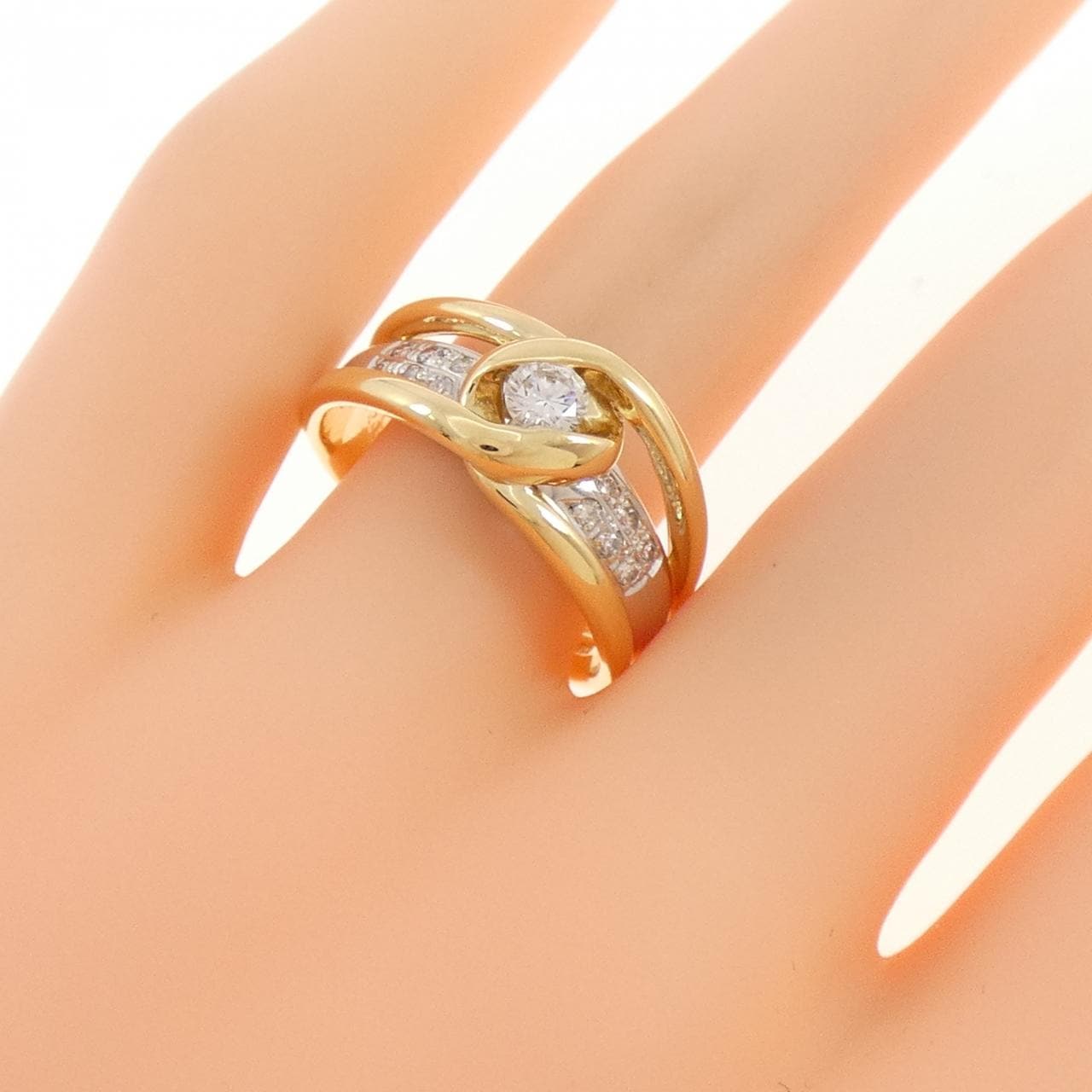 K18YG/PT900 ダイヤモンド リング 0.205CT