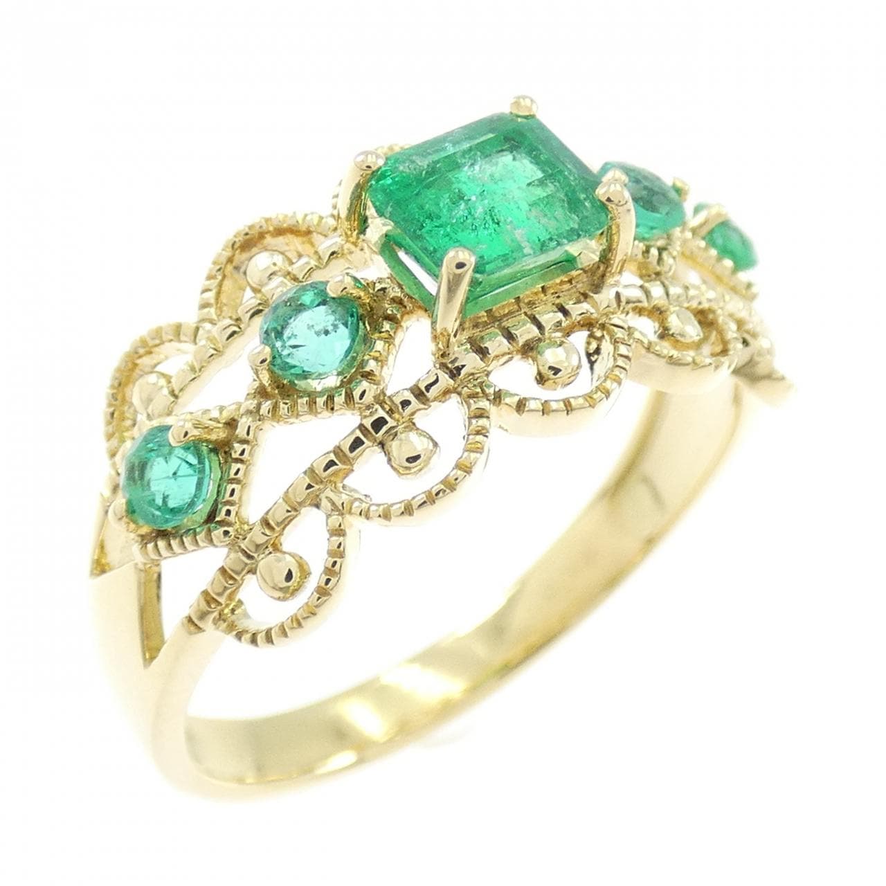 ジーエスティービー エメラルド リング 0.40CT