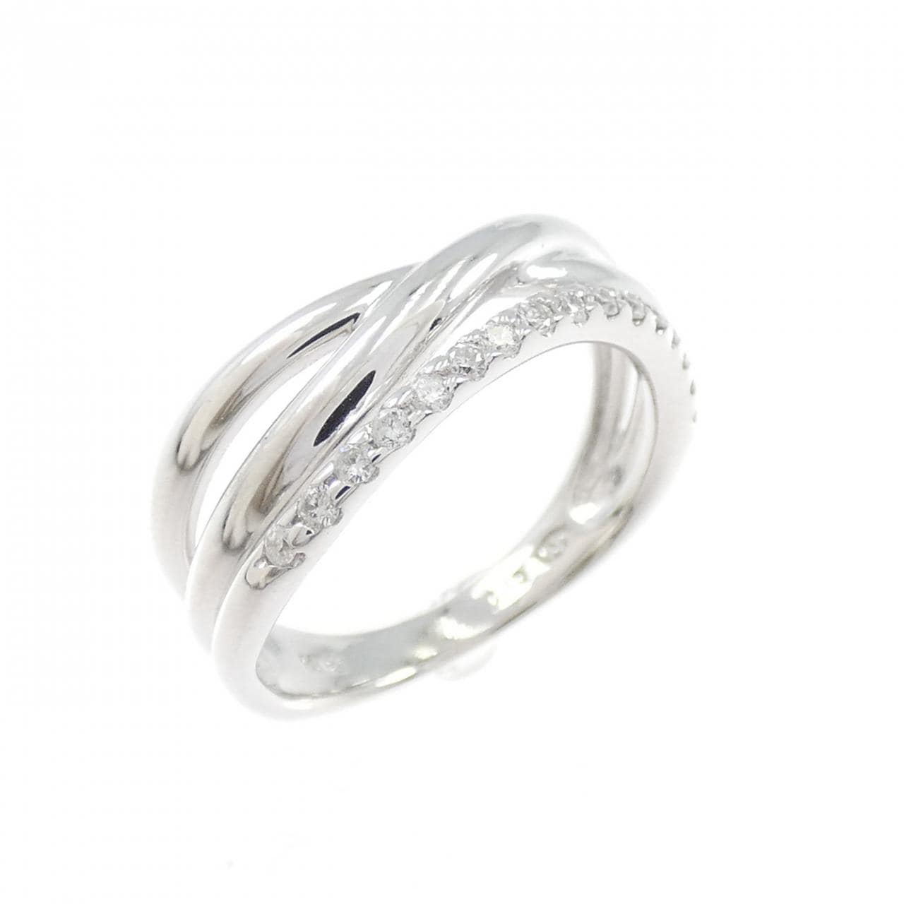 K18WG ダイヤモンド ピンキーリング 0.10CT