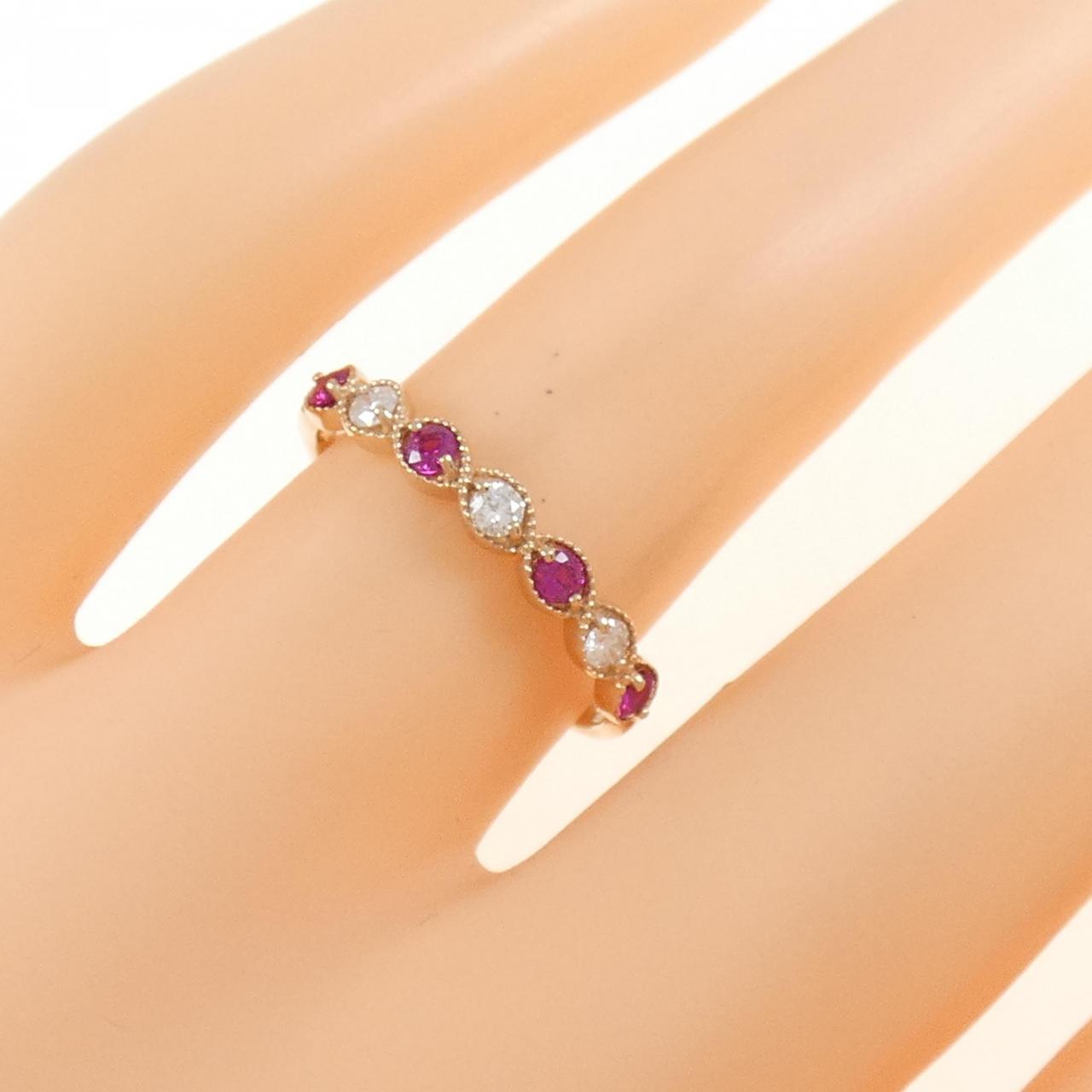 K18PG ルビー リング 0.16CT