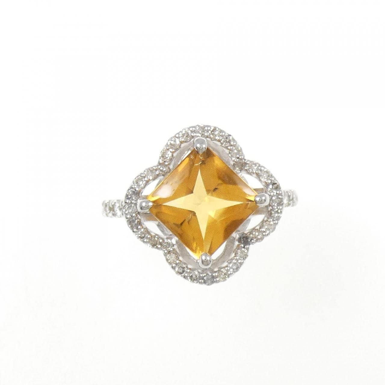 K18WG シトリン リング 2.02CT