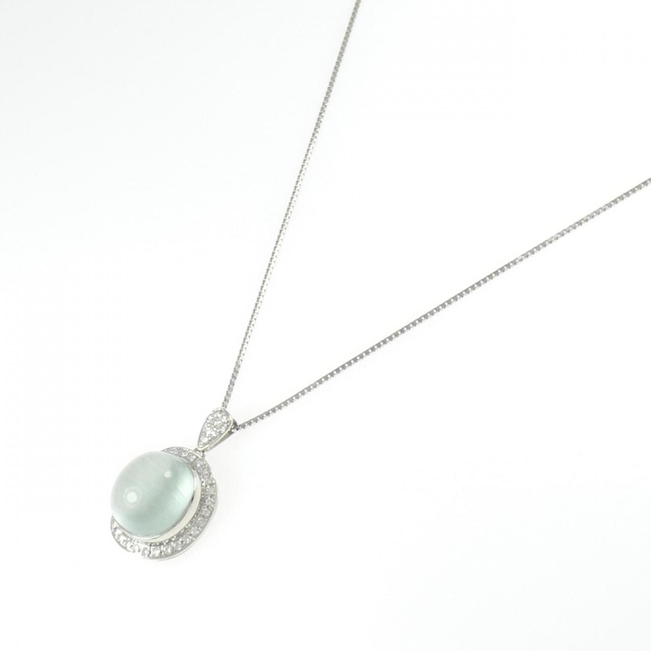 PT900/PT850海蓝宝猫眼项链 14.43CT