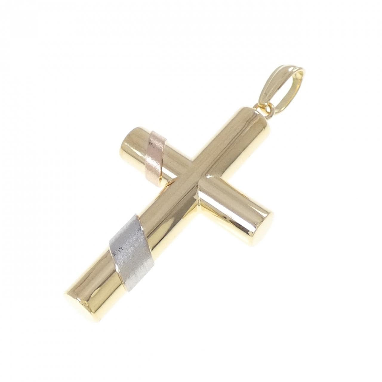 K18スリーカラー クロス ペンダント