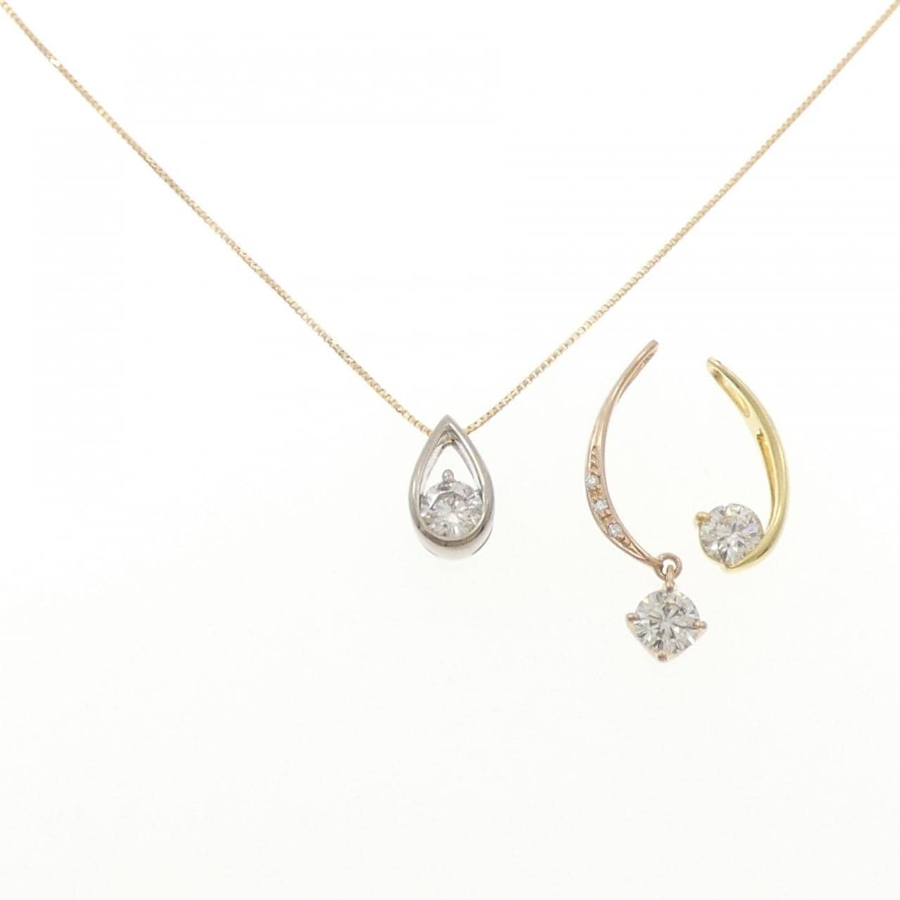 K18スリーカラー 2WAY ダイヤモンド ネックレス 1.00CT