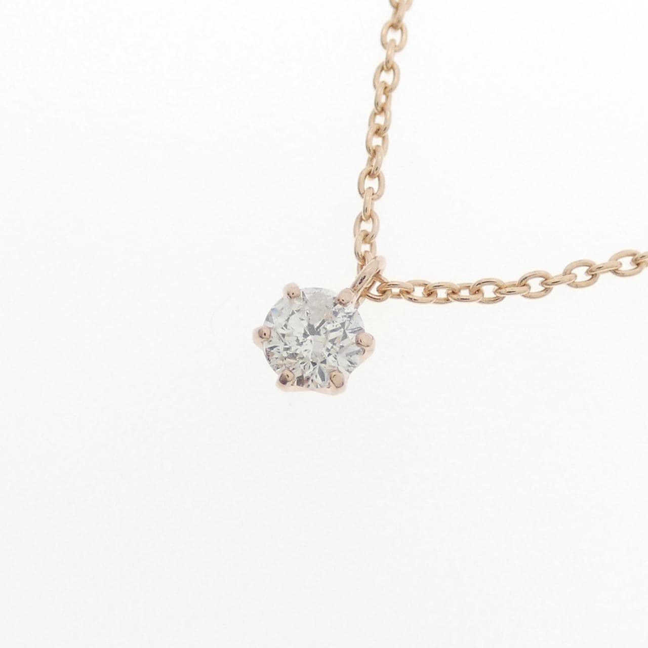 K10PG ソリティア ダイヤモンド ネックレス 0.10CT