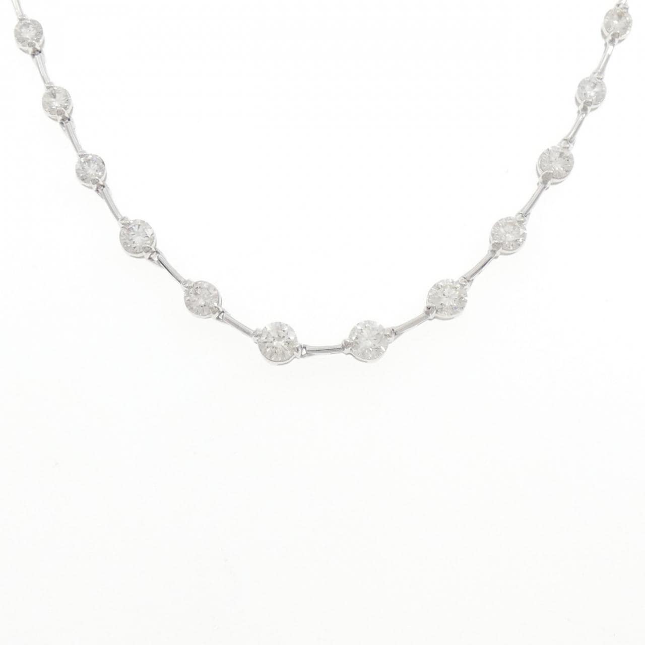 K18WG ダイヤモンド ネックレス 5.00CT