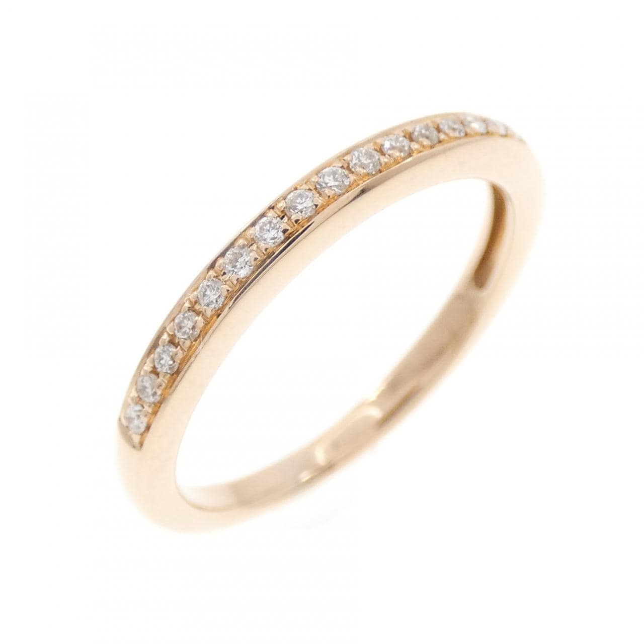 K18PG ハーフエタニティ ダイヤモンド リング 0.11CT