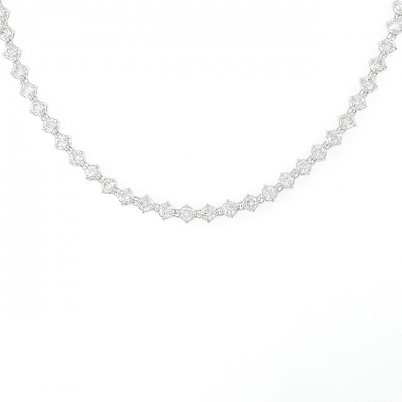 PT900/K18WG ダイヤモンド ネックレス 9.71CT