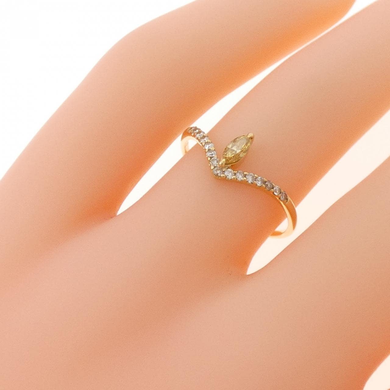 K18YG ダイヤモンド リング 0.09CT
