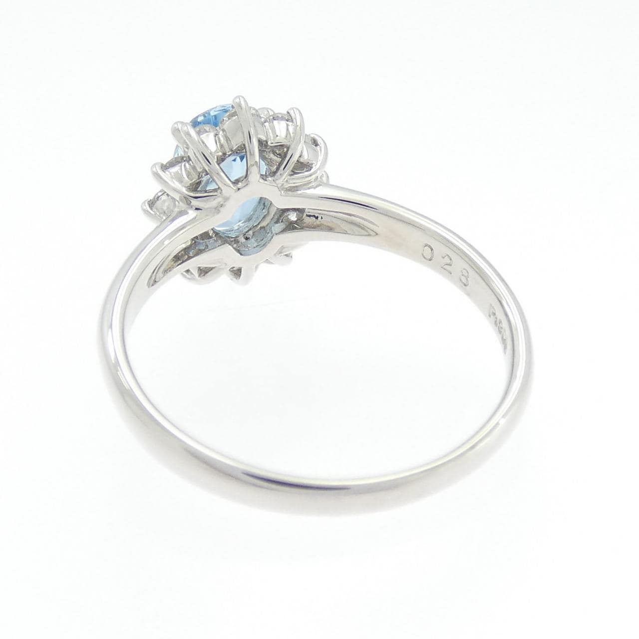 PT900 Aquamarine Ring