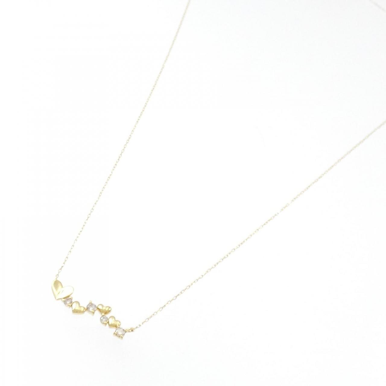 [BRAND NEW] K18YG Heart Diamond Necklace 0.10CT