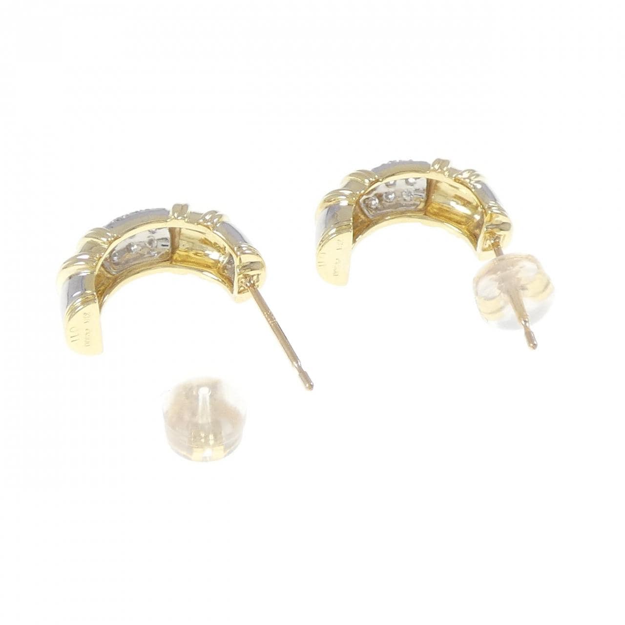 K18YG/PT900 ダイヤモンド ピアス 0.22CT