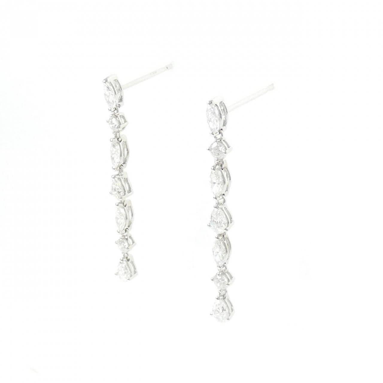 750WG/K18WG ダイヤモンド ピアス