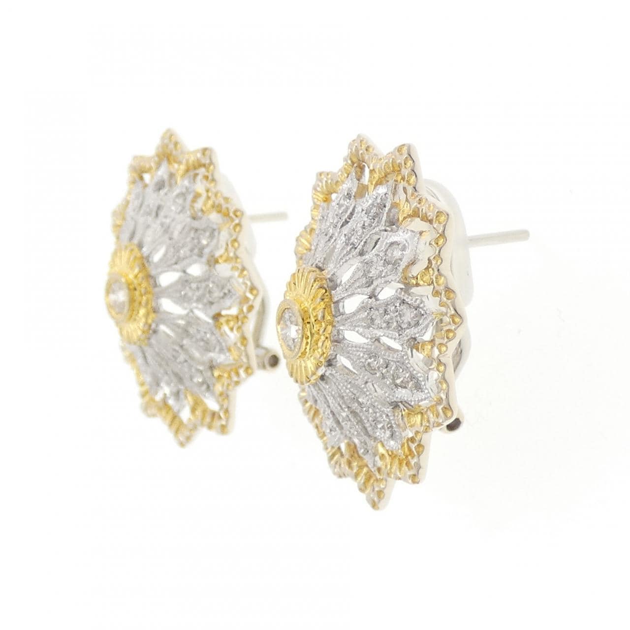 K18WG/K18YG ダイヤモンド ピアス