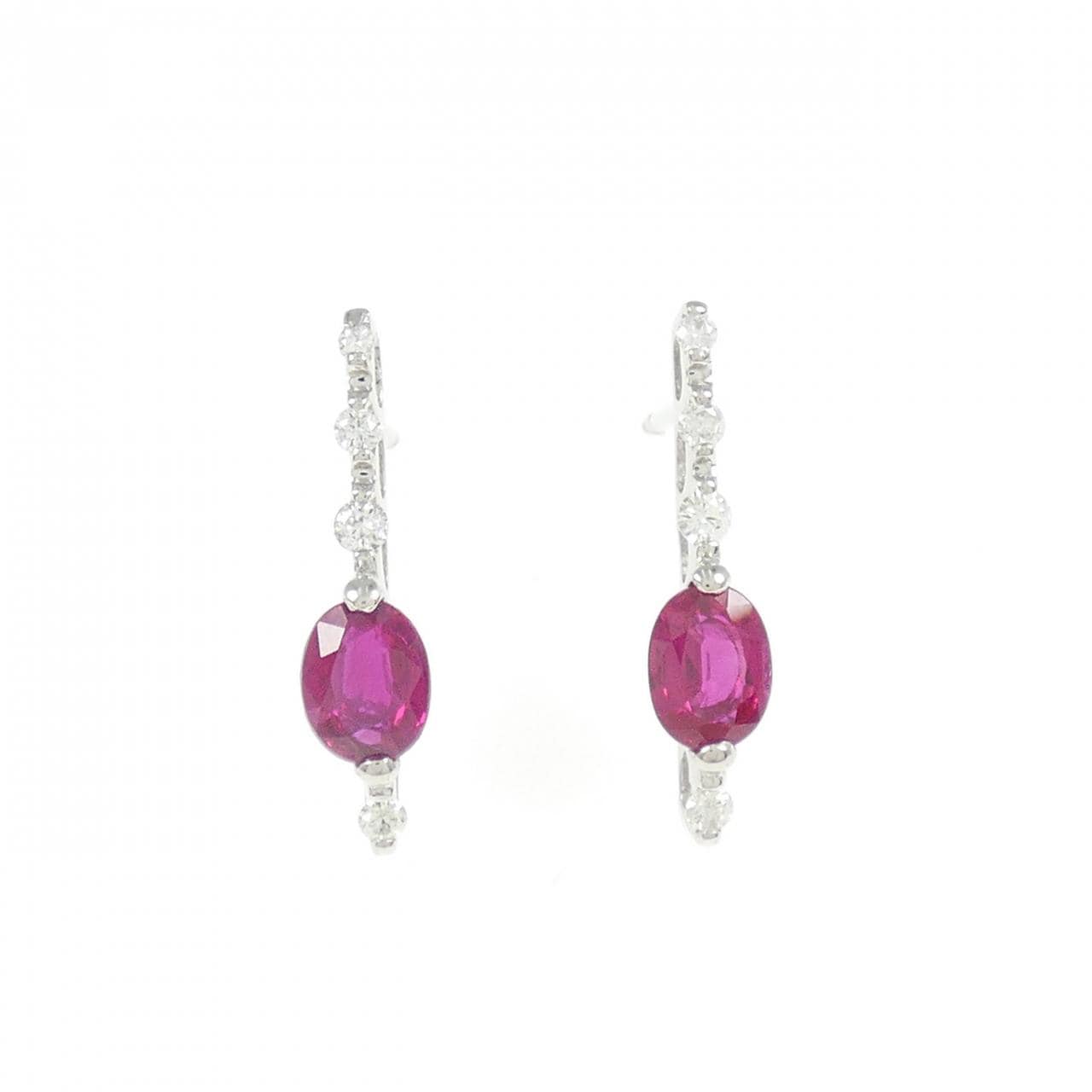 PT900 Ruby Earrings 0.91CT