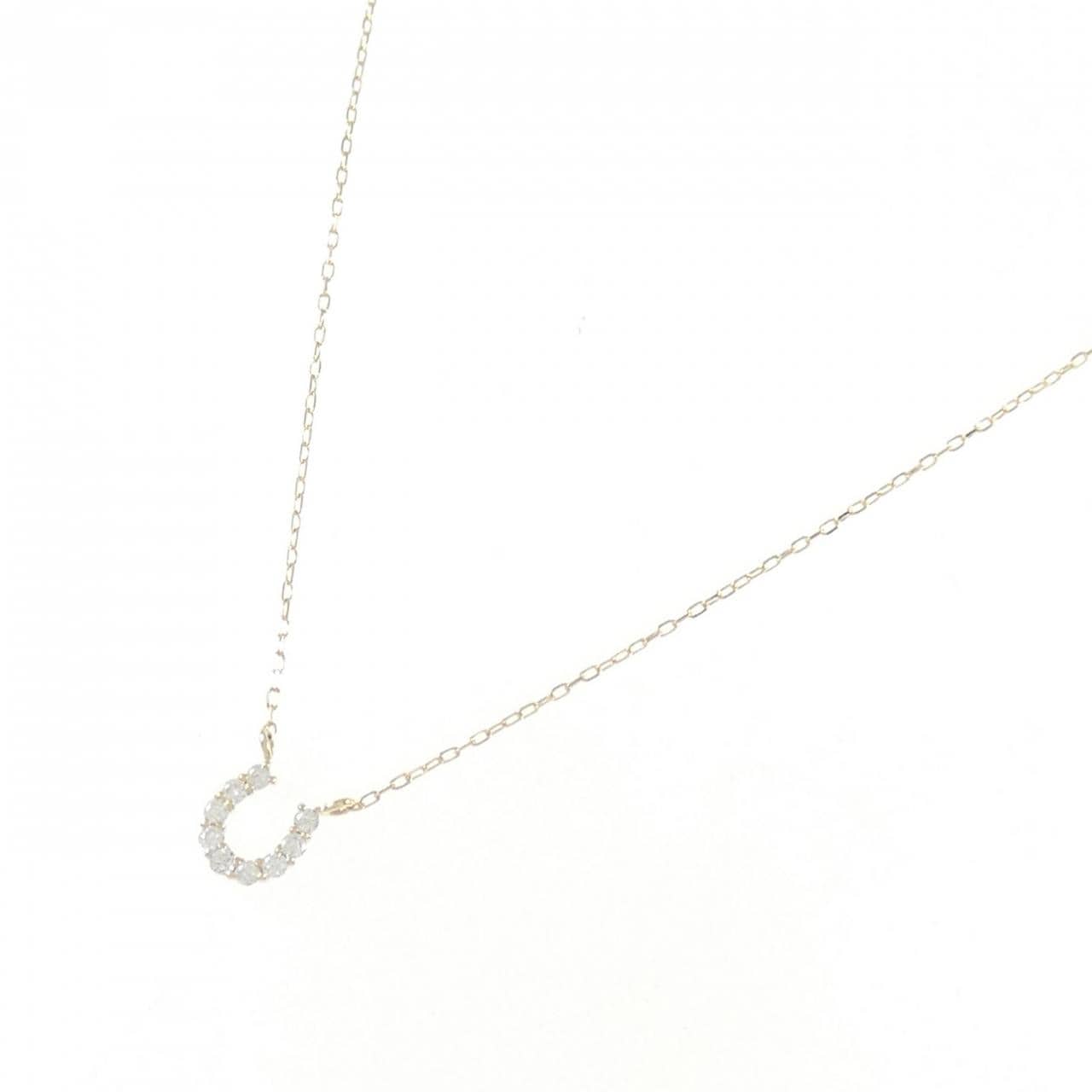 K18YG ホースシュー ダイヤモンド ネックレス 0.05CT