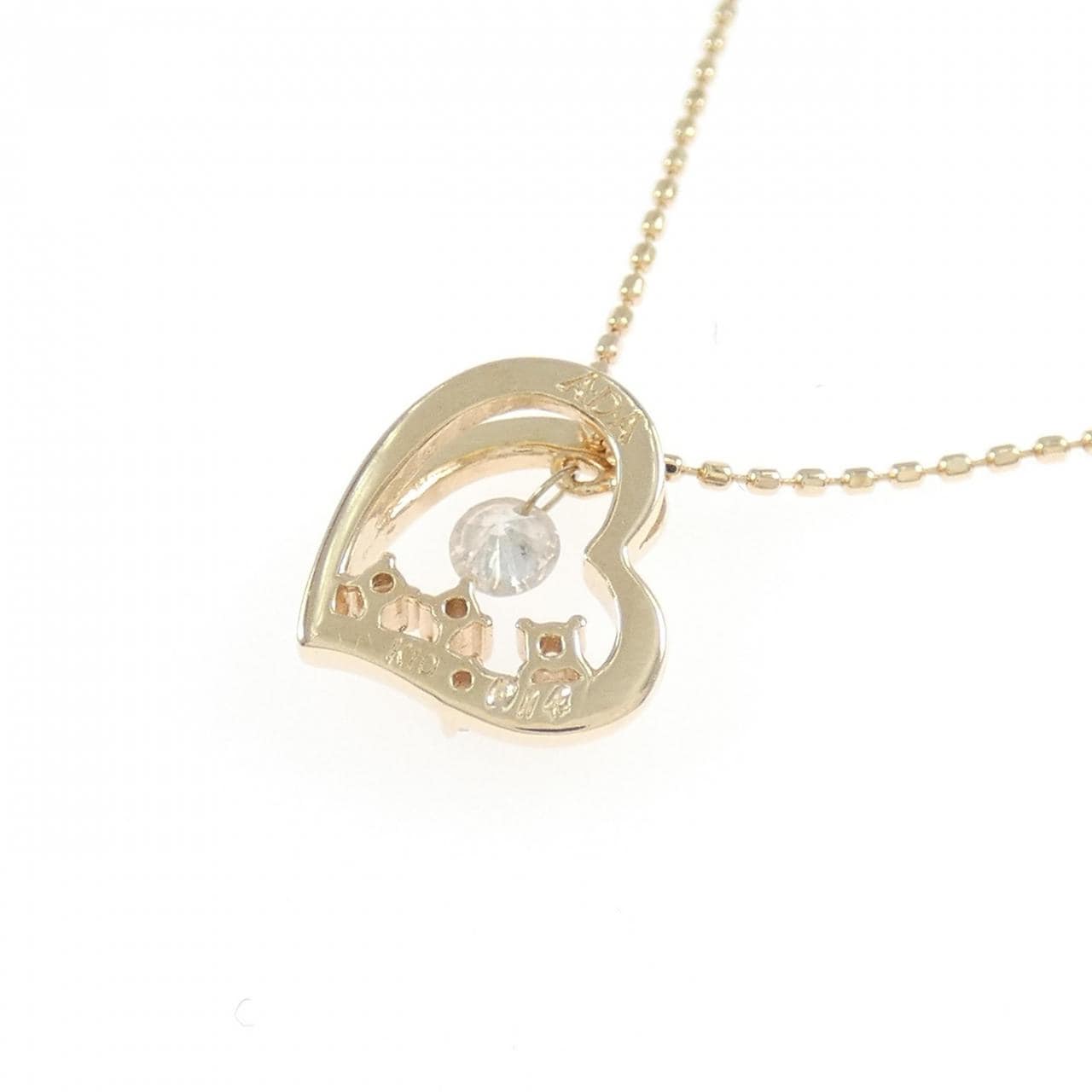 K10PG ハート ダイヤモンド ネックレス 0.14CT