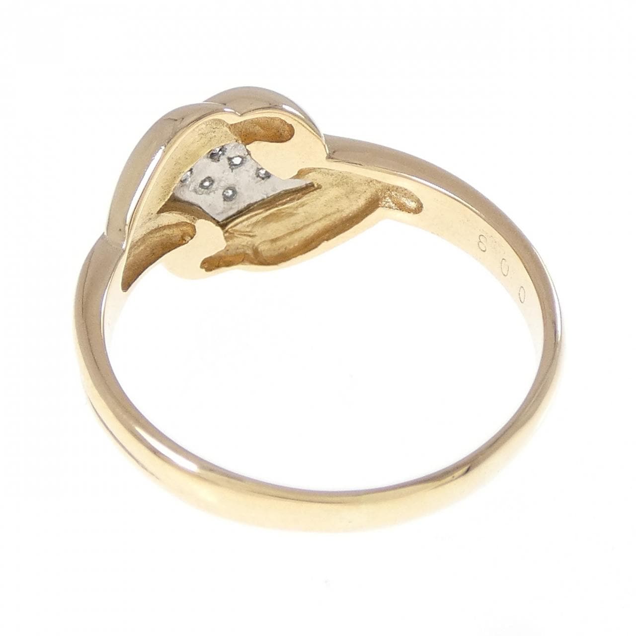 K18YG/PT900 ダイヤモンド リング 0.08CT