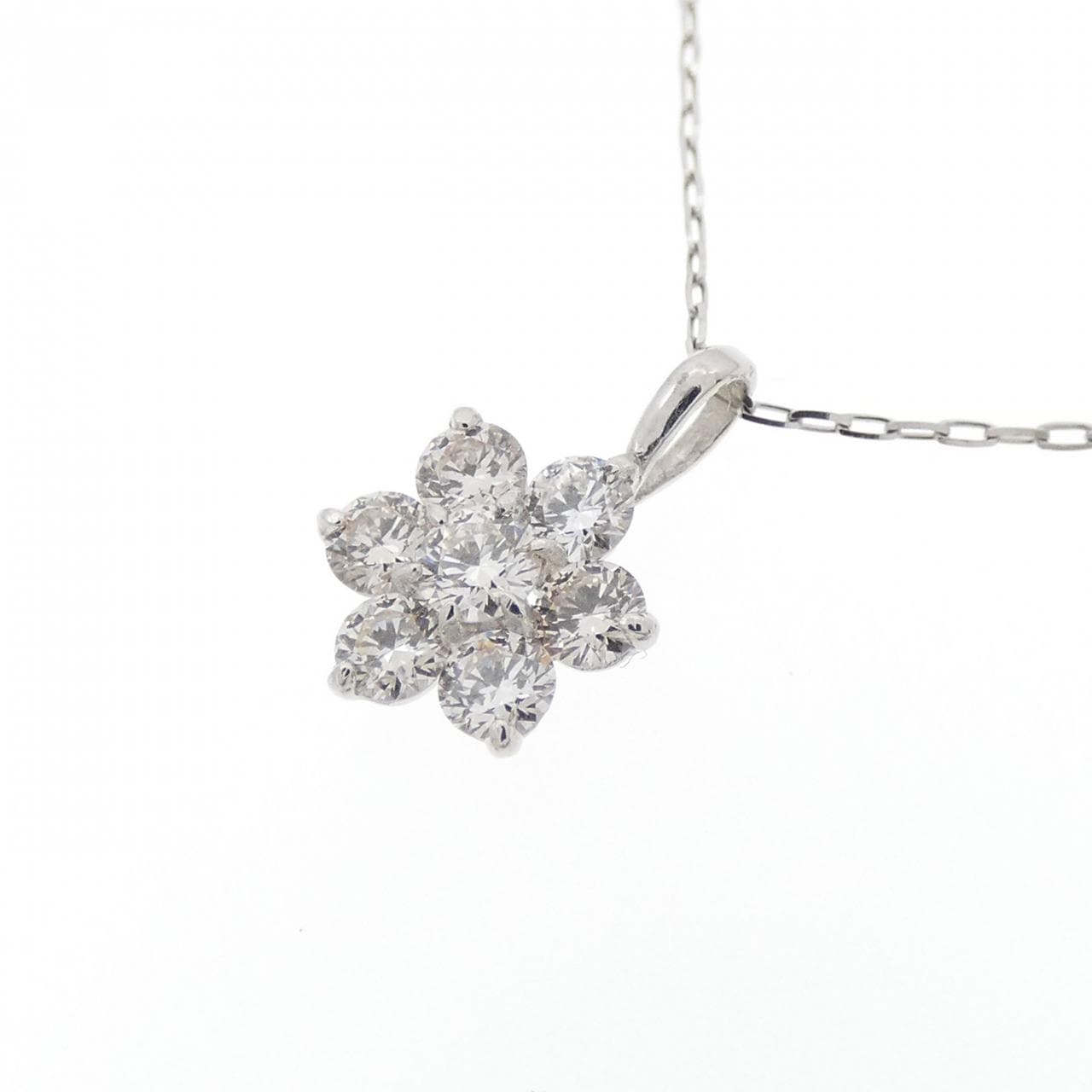 【新品】PT950/PT900 フラワー ダイヤモンド ネックレス 0.30CT