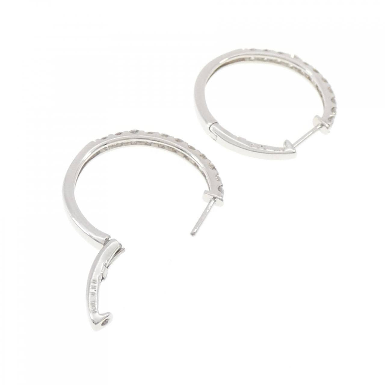 【新品】PT900 フープ ダイヤモンド ピアス 1.00CT
