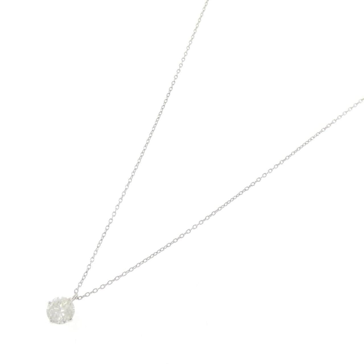 PT999/PT850 ソリティア ダイヤモンド ネックレス 0.7CT
