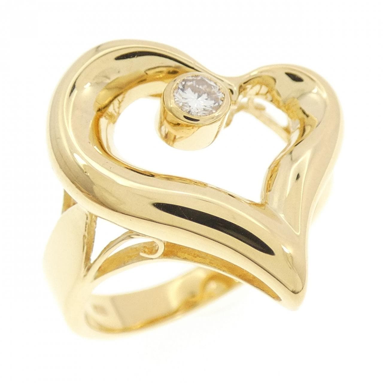 K18YG ハート ダイヤモンド リング 0.12CT