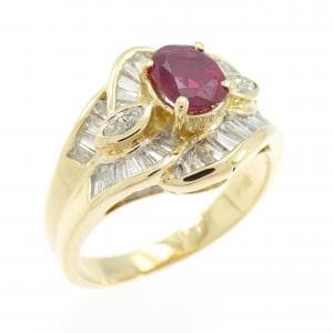 K18YG ルビー リング 0.62CT