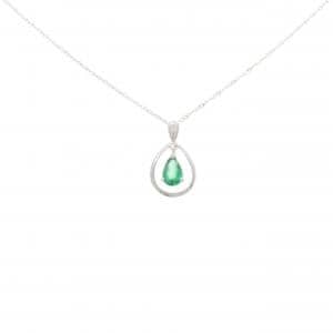 K18WG エメラルド ネックレス 0.32CT