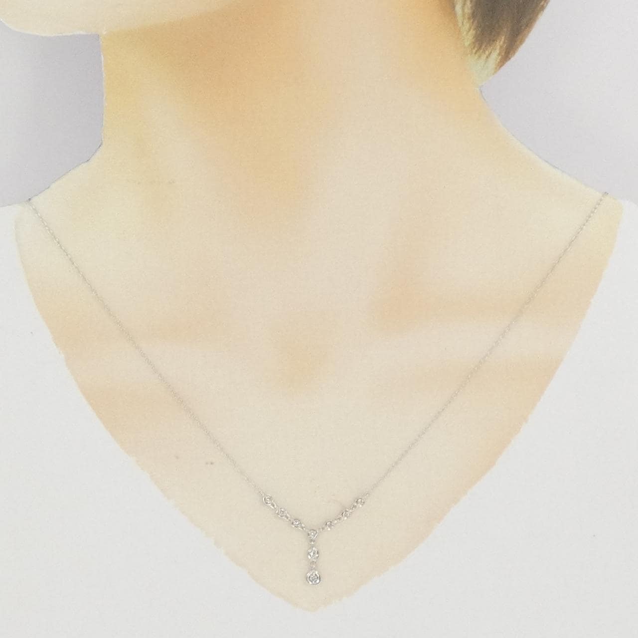 K18WG ダイヤモンド ネックレス 0.20CT