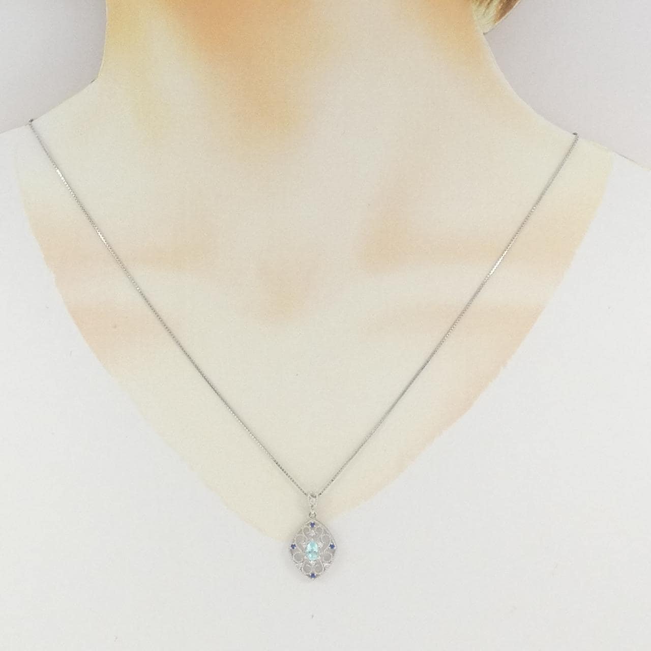 PT900/PT850 パライバトルマリン ネックレス 0.30CT