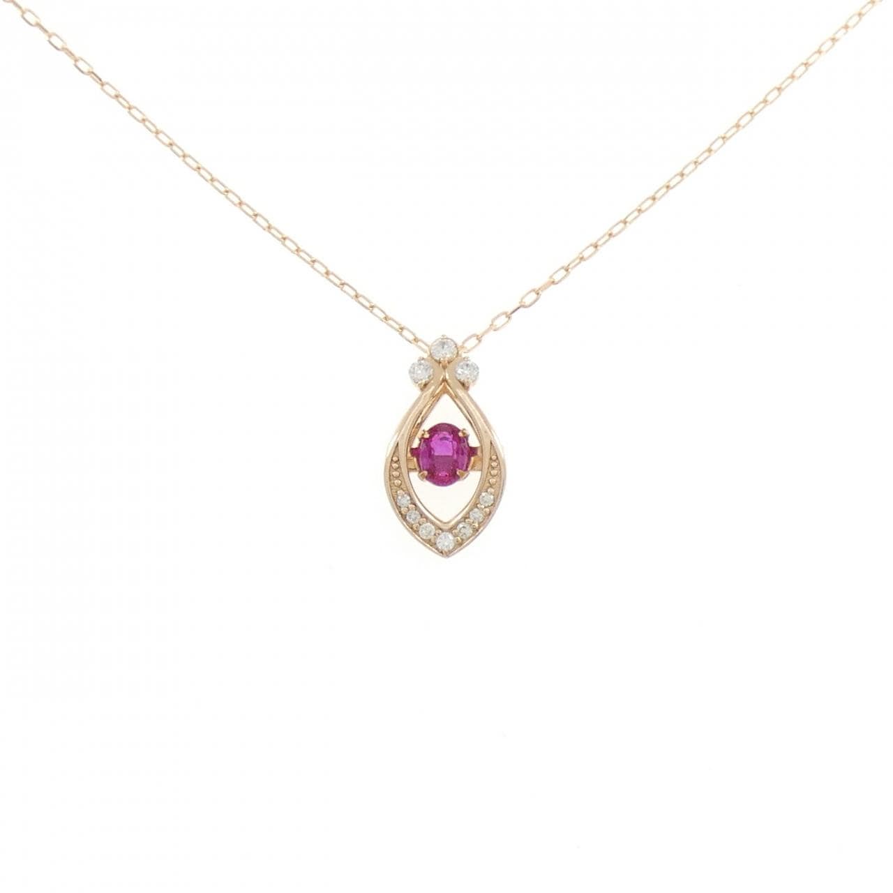 K18PG ルビー ネックレス 0.25CT