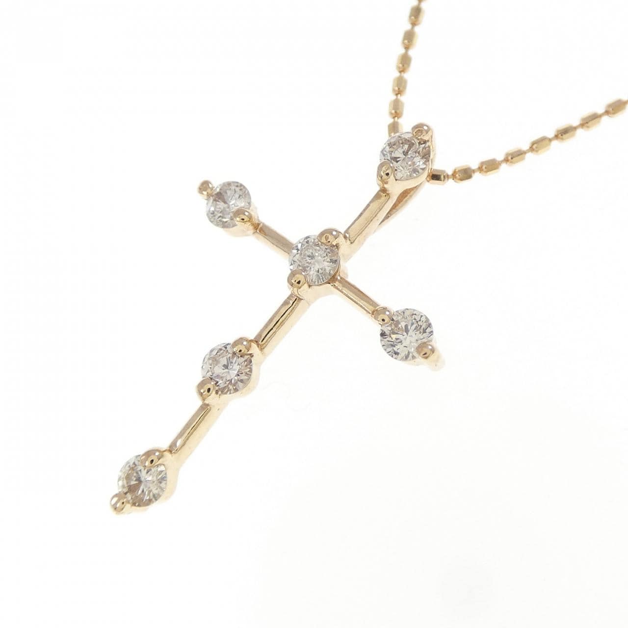 K18PG クロス ダイヤモンド ネックレス 0.30CT