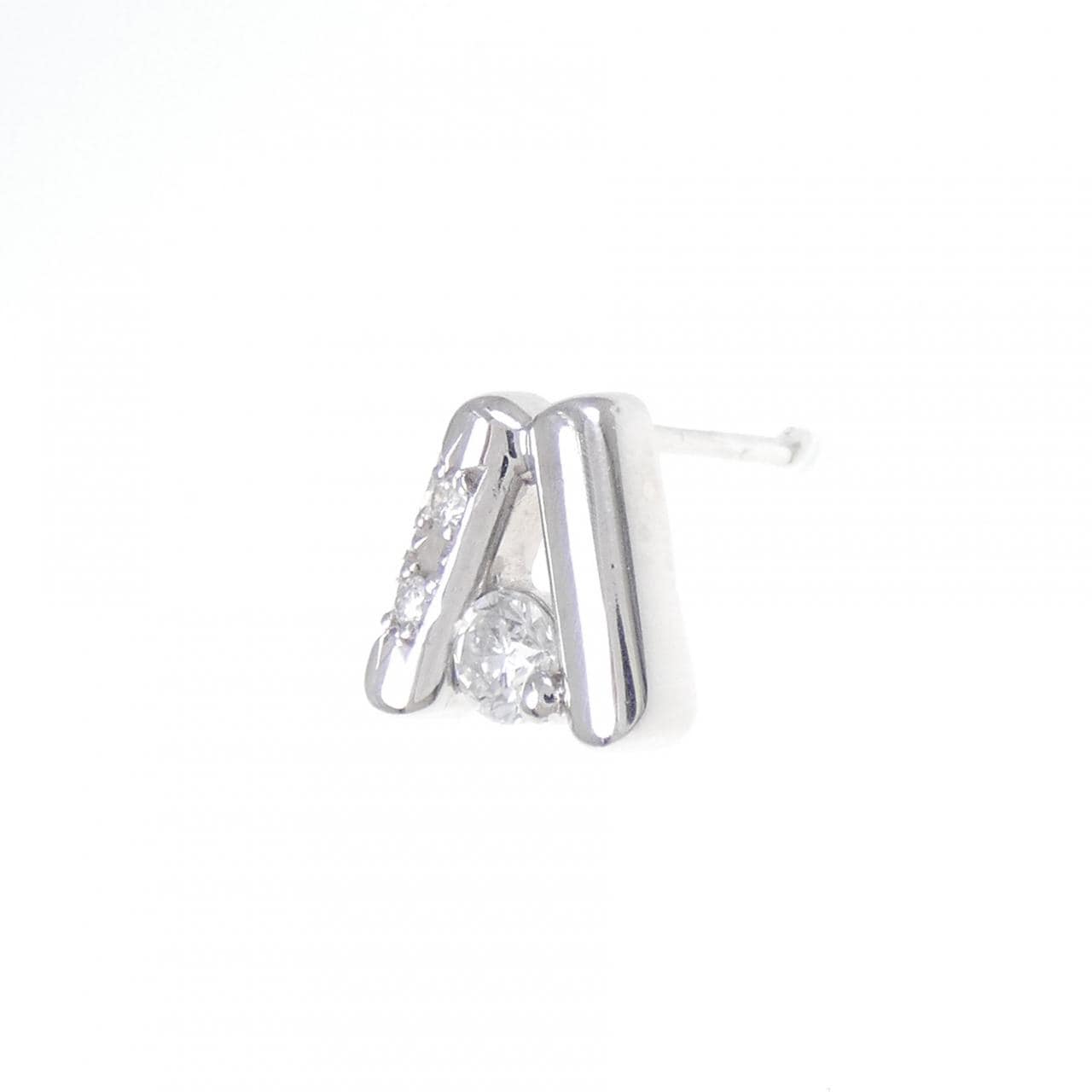 PT900 ダイヤモンド ピアス 0.14CT 片耳
