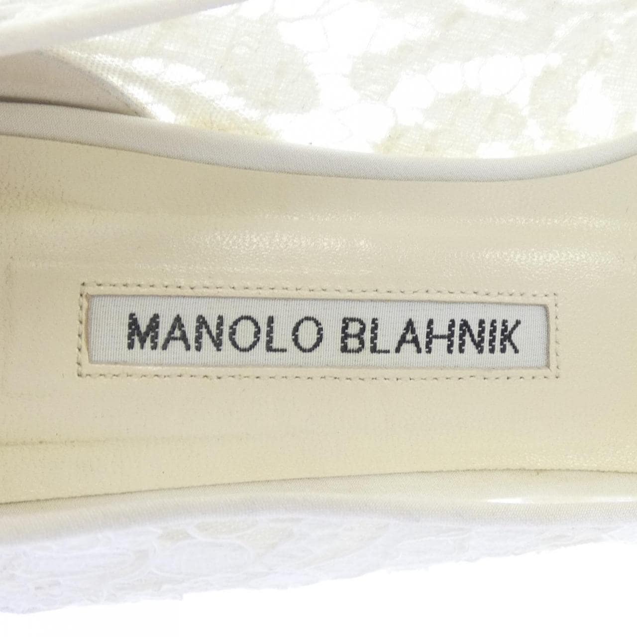マノロブラニク MANOLO BLAHNIK HANGISIFLAT レース フラットシューズ