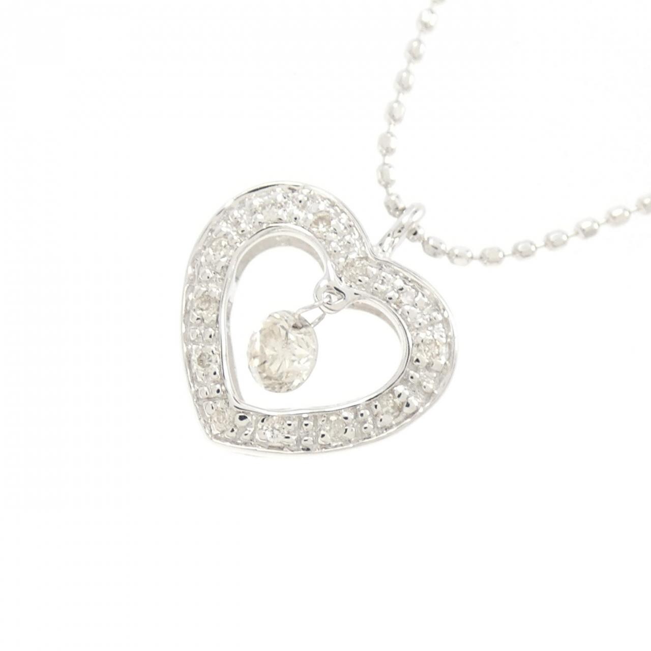 K18WG ハート ダイヤモンド ネックレス 0.15CT