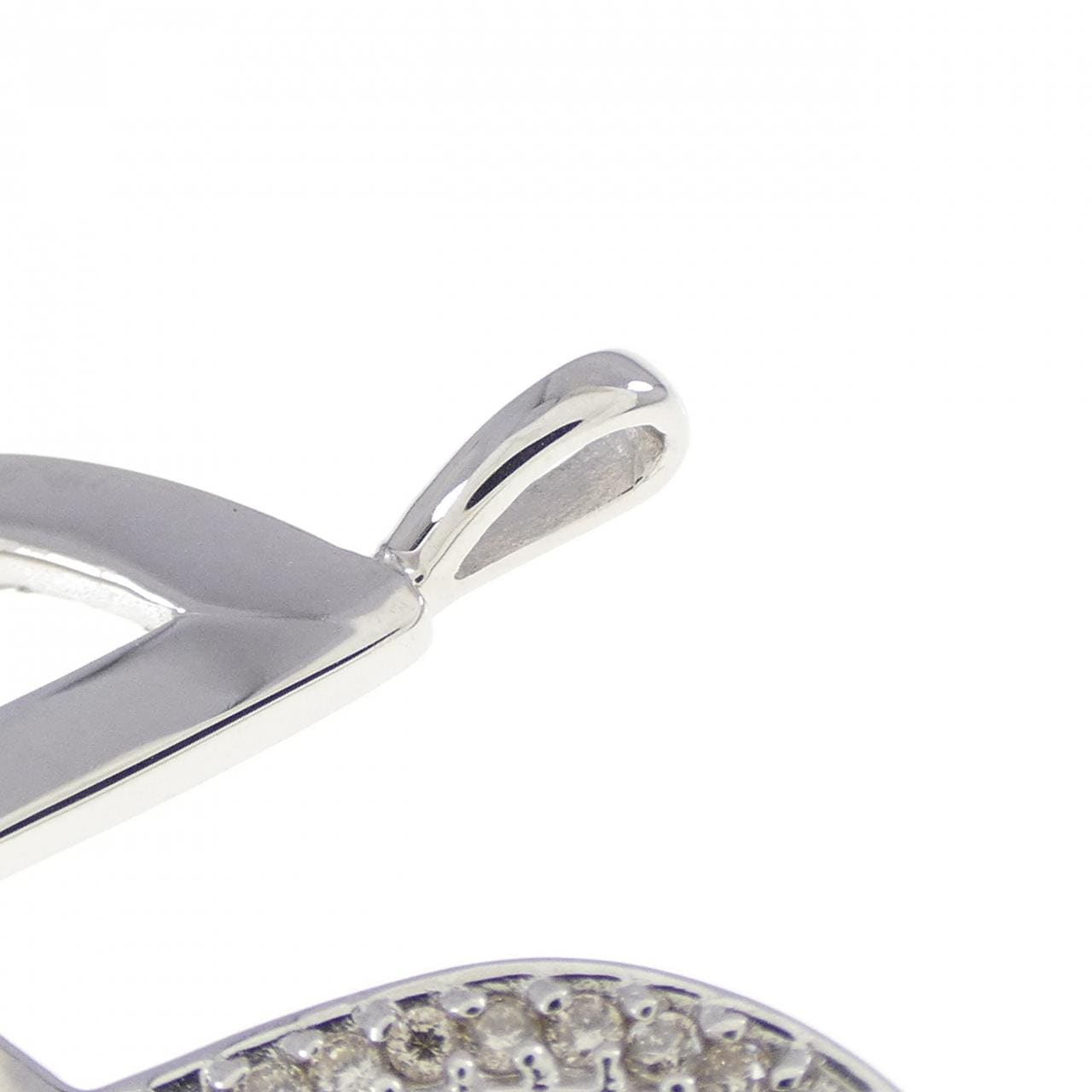 K18WG イニシャルH ダイヤモンド ペンダント