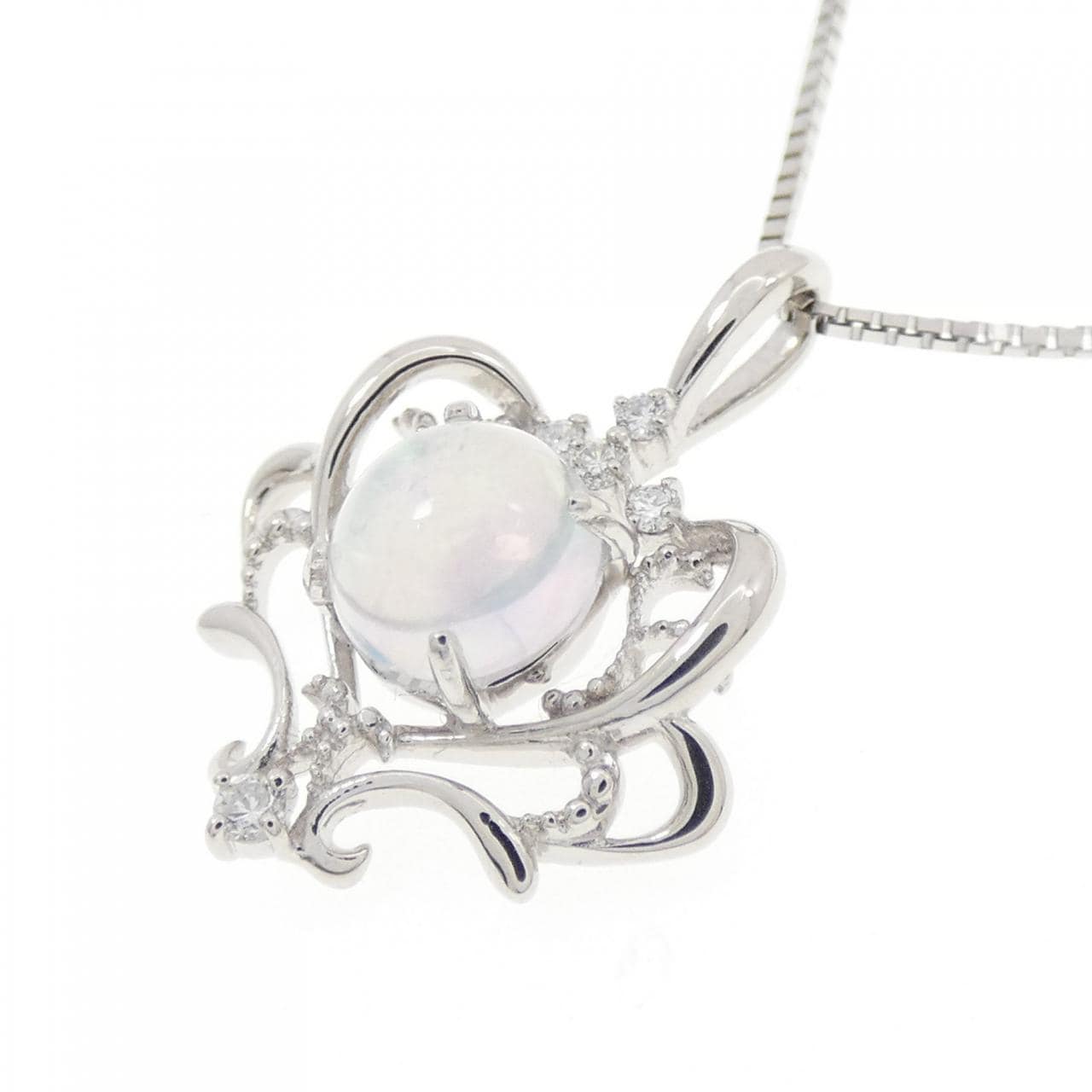 PT900/PT850 オパール ネックレス 0.60CT