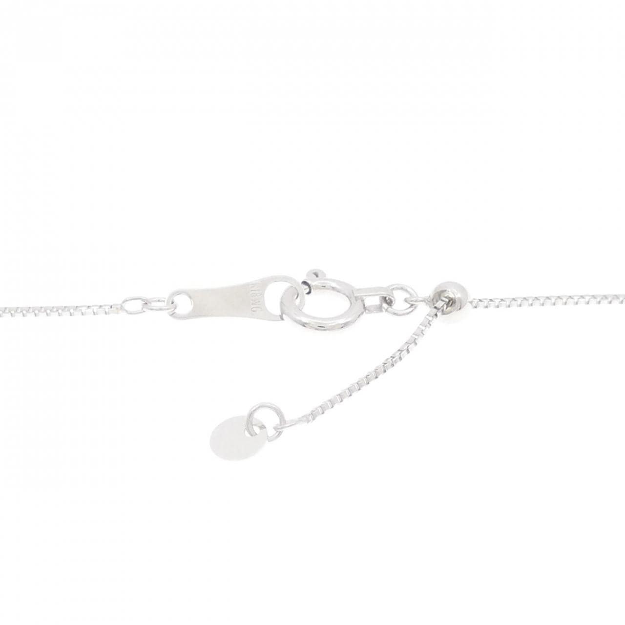 K18WG スリーストーン ダイヤモンド ネックレス 1.36CT
