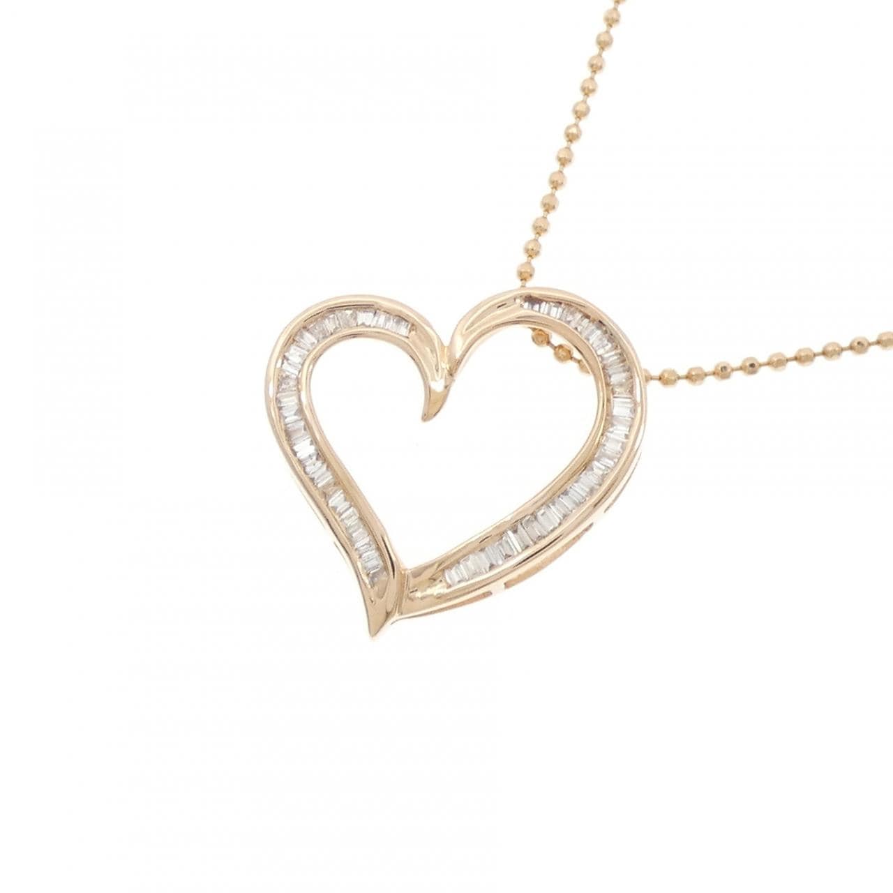 K18PG ハート ダイヤモンド ネックレス 0.20CT