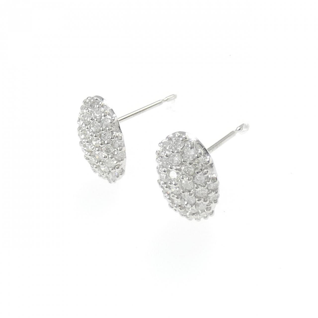PT900 パヴェ ダイヤモンド ピアス 1.00CT