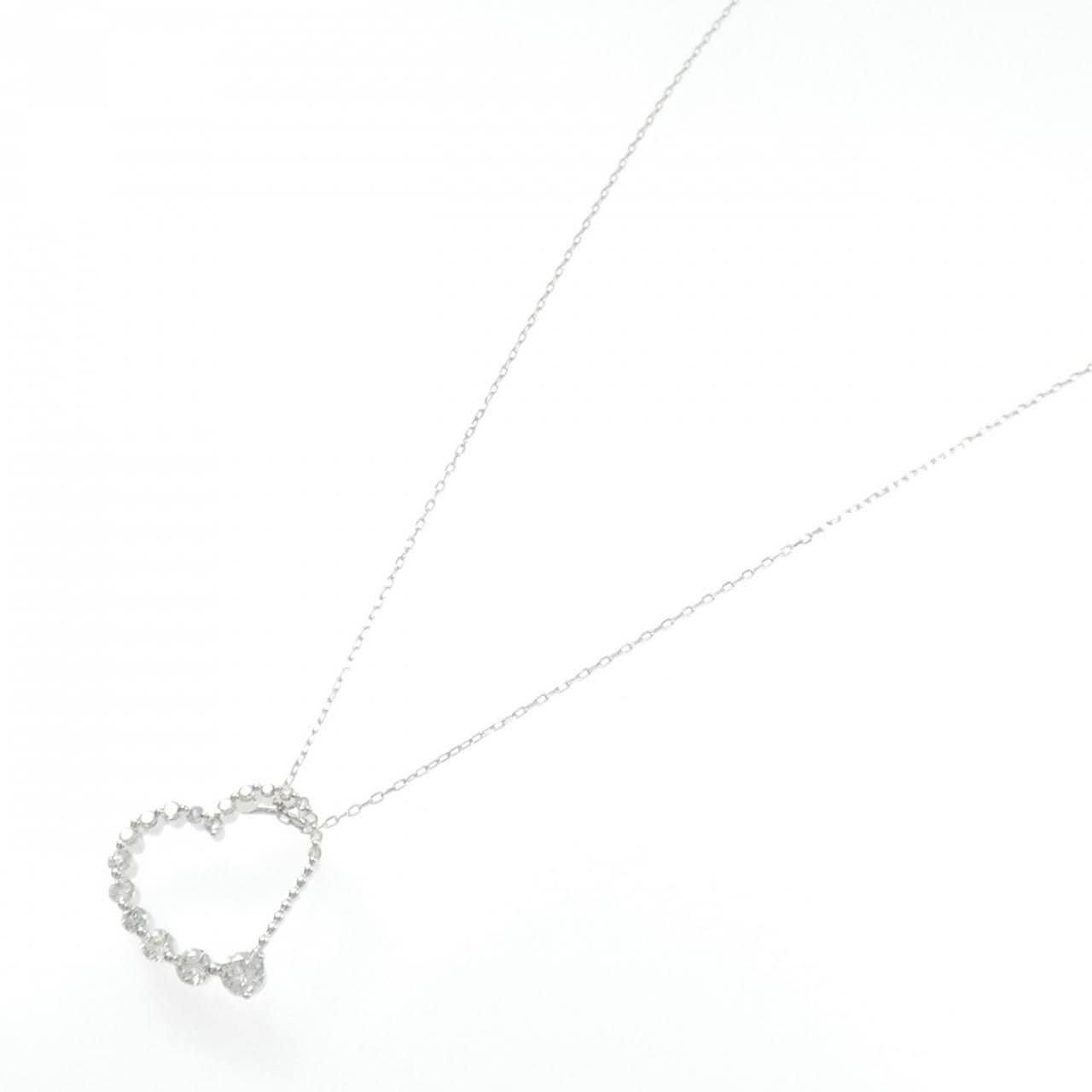 K18WG ハート ダイヤモンド ネックレス 1.000CT