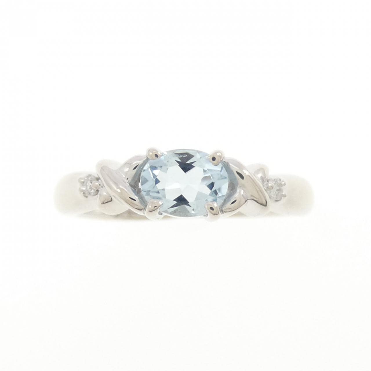 K18WG アクアマリン リング