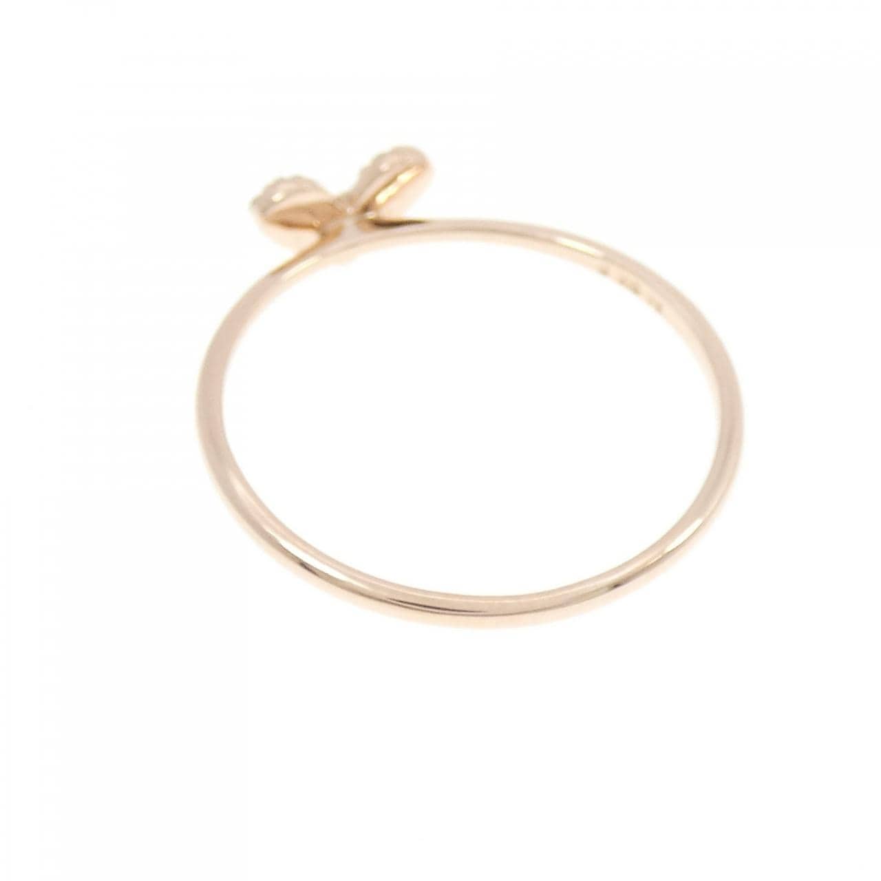 K10PG ハート ダイヤモンド リング