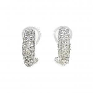 K18WG/PT Pave Diamond earrings 1.04CT