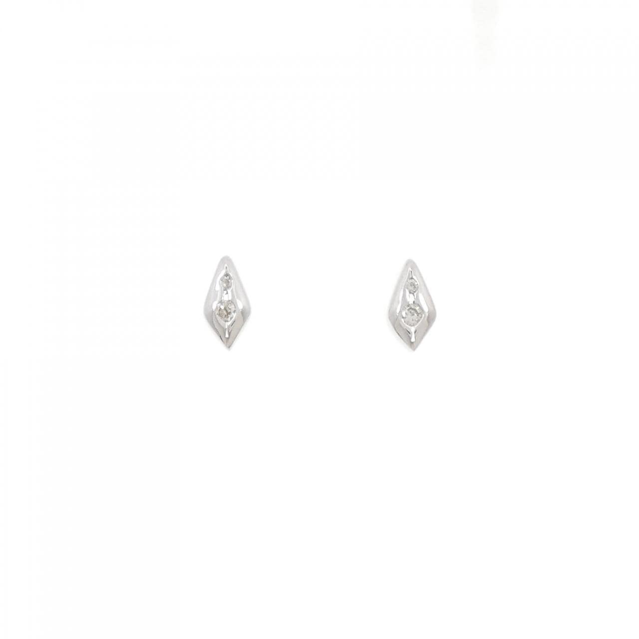 K14WG ダイヤモンド ピアス 0.06CT