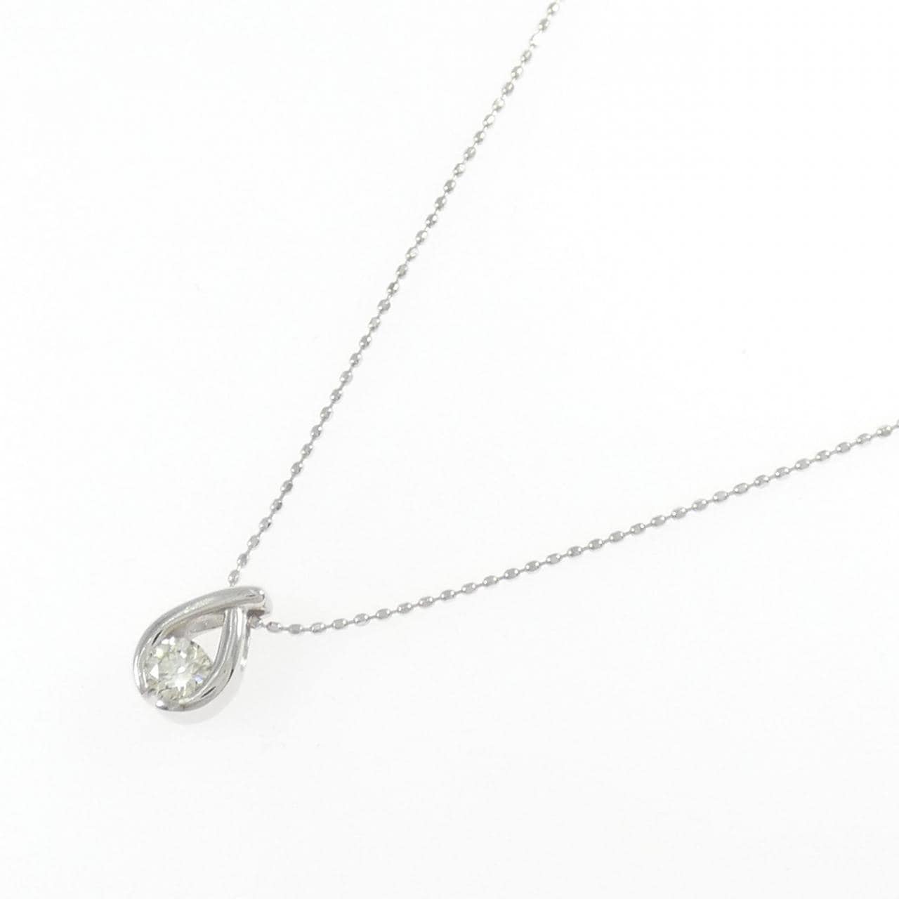 K18WG ソリティア ダイヤモンド ネックレス 0.216CT